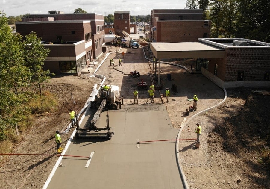 careers-competitive-pay Tri Mor concrete crew working on new roadway construction