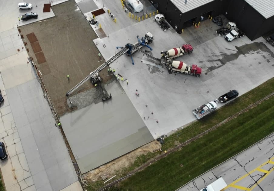 careers-excellence Aerial view of concrete pumping job